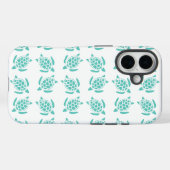 Coques Case-Mate iPhone Nautical Aqua Blue Sea Turtle Pattern (Verso (horizontal))