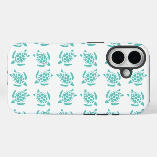Coques Case-Mate iPhone Nautical Aqua Blue Sea Turtle Pattern  (Verso (horizontal))