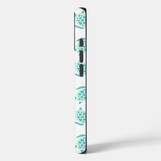 Coques Case-Mate iPhone Nautical Aqua Blue Sea Turtle Pattern  (Verso / Gauche)