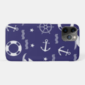 Coques Case-Mate iPhone Nautical Navy Bleu Motif sans couture Arrière - pl (Dos (Horizontal))