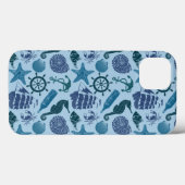 Coques Case-Mate iPhone Nautical Shades of Blue (Verso (horizontal))
