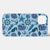Coques Case-Mate iPhone Nautical Shades of Blue (Verso (horizontal))