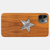 Coques Case-Mate iPhone Nautical Star on Teak Veneer Style (Dos (Horizontal))