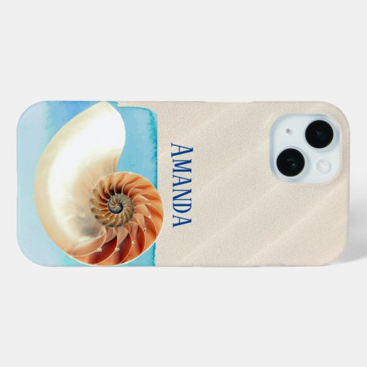Coques Case-Mate iPhone Nautilus Coquillage et sable (Verso (horizontal))