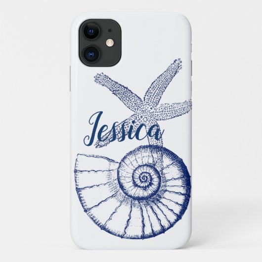 Coques Case-Mate iPhone Nautilus Seashell & Starfish Marine Life Custom (Dos)