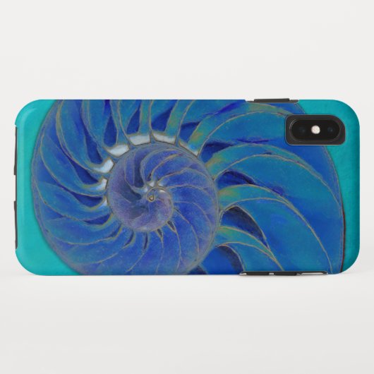Coques Case-Mate iPhone Nautilus Shell dans le bleu (Dos (Horizontal))