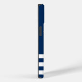Coques Case-Mate iPhone Nautique, Ancre Dolphin Marine Bleu rayé (Verso / Droite)