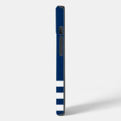 Coques Case-Mate iPhone Nautique, Ancre Dolphin Marine Bleu rayé (Verso / Gauche)