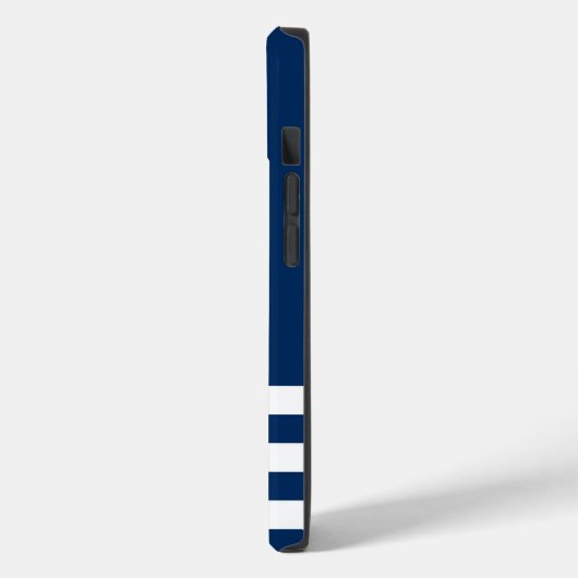 Coques Case-Mate iPhone Nautique, Ancre Dolphin Marine Bleu rayé (Verso / Gauche)