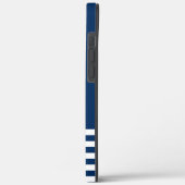 Coques Case-Mate iPhone Nautique, Ancre d'or Marine Bleu Coque-Mate rayé (Verso / Gauche)