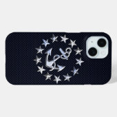 Coques Case-Mate iPhone Nautique Chrome Yacht drapeau sur fibre de carbone (Verso (horizontal))