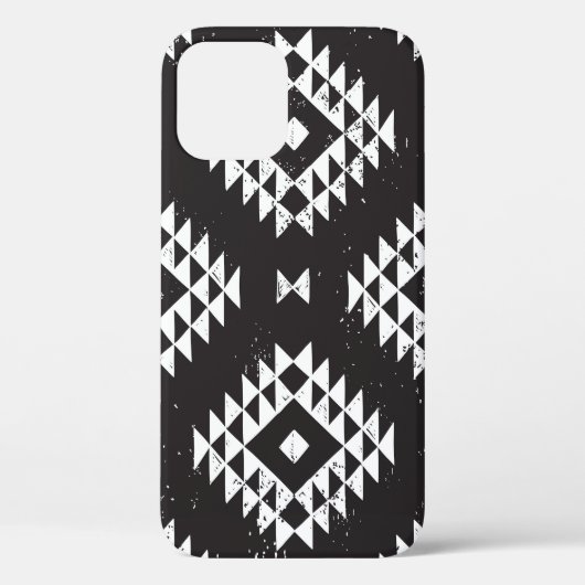 Coques Case-Mate iPhone Navajo Géométrique : Tribal Blanc Noir. (Verso)