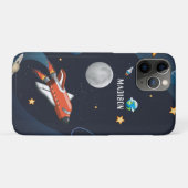 Coques Case-Mate iPhone Navette spatiale Voyage Lune Étoiles Personnalisée (Dos (Horizontal))