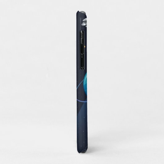 Coques Case-Mate iPhone Navette spatiale Voyage Lune Étoiles Personnalisée (Dos/Gauche)