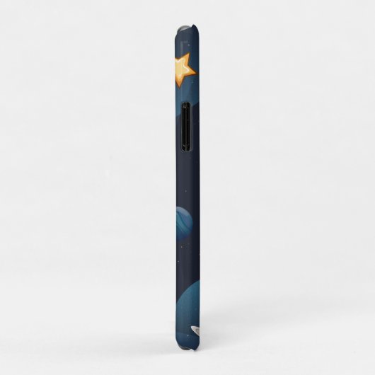 Coques Case-Mate iPhone Navette spatiale Voyage Lune Étoiles Personnalisée (Dos/Droite)