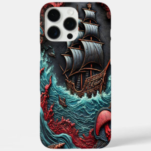Coques iPhone 16 Pro Max Navire Complet Naviguant À Travers Les Eaux Turbul