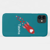 Coques Case-Mate iPhone Navire d'espace d'amour rose et rouge (Dos (Horizontal))