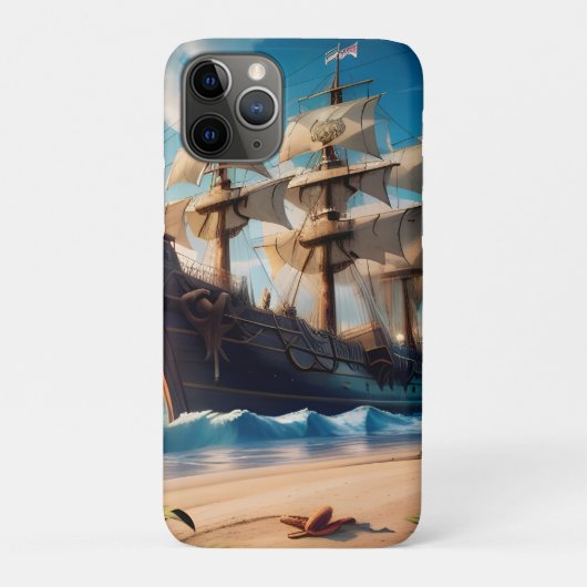 Coques Case-Mate iPhone Navire pirate de plage tropicale (Dos)