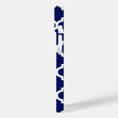 Coques Case-Mate iPhone Navy Blanc Marocain #5 Émeraude 3 Initiale Monogra (Verso / Gauche)