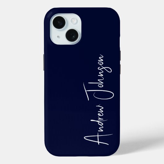 Coques Case-Mate iPhone Navy Blue avec Monogramme  (Verso)