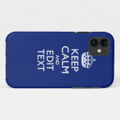 Coques Case-Mate iPhone Navy Blue Restez Calme Et Ayez Votre Texte (Dos (Horizontal))