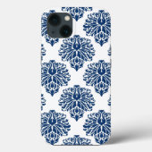 Coques Case-Mate iPhone Navy Grey Elegant Damask (Verso)