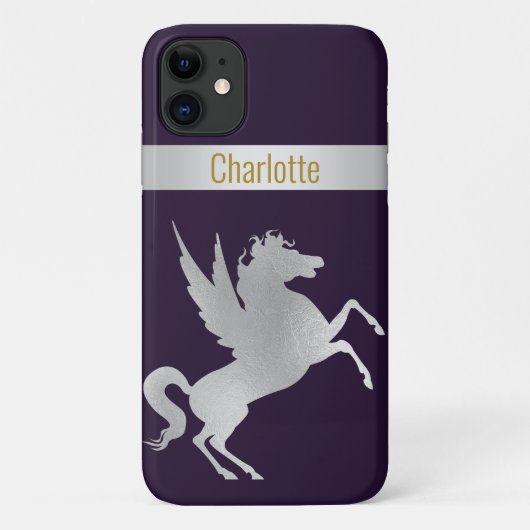 Coques Case-Mate iPhone NAVY SILVER UNICORN IPHONE COVER personnalisable (Dos)