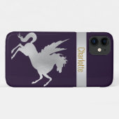 Coques Case-Mate iPhone NAVY SILVER UNICORN IPHONE COVER personnalisable (Dos (Horizontal))