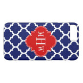 Coques Case-Mate iPhone Navy White Moroccan (Dos (Horizontal))