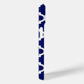 Coques Case-Mate iPhone Navy Wht Marocain #5 Framboise 3 Monogramme Initia (Verso / Droite)