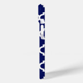 Coques Case-Mate iPhone Navy Wht Marocain #5 Framboise 3 Monogramme Initia (Verso / Gauche)