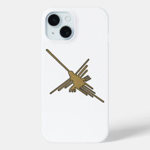 Coque Pour iPhone 15 Nazca Lines Hummingbird Faux Broderie Imprimer