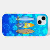 Coques Case-Mate iPhone Né À Surf Blue Honu (Verso (horizontal))