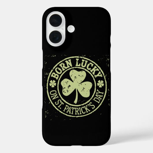 Coques Case-Mate iPhone Né Chanceux Le Jour De La Saint-Patrick Anniversai (Verso)