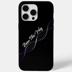 Coque iPhone 15 Pro Max Né de cette façon Bouton lesbienne - Bouton ADN de