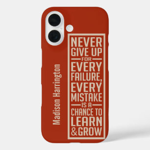 Coques iPhone 16 NE JAMAIS ABANDONNER les cas de téléphone de nom p