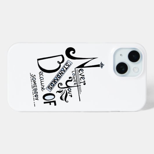 Coques Case-Mate iPhone Ne jamais baisser vos normes Motivation devis (Verso (horizontal))