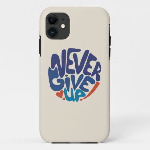 Case-Mate iPhone Case Ne jamais renoncer - Citation d'anniversaire bleu 