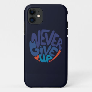 Case-Mate iPhone Case Ne jamais renoncer - Citation d'anniversaire bleu