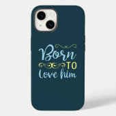 Coques Case-Mate iPhone Né pour l'aimer mignon Script religieux chrétien (Verso)