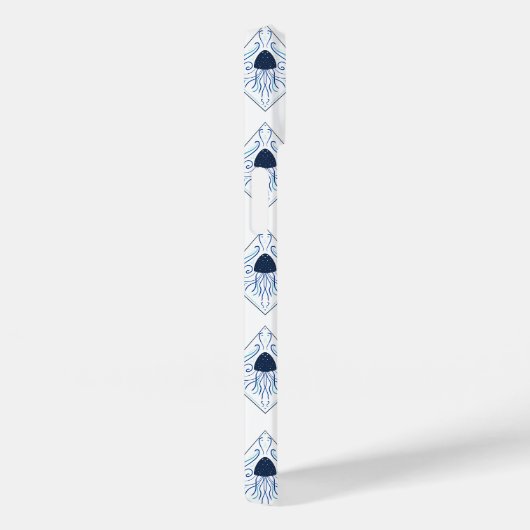 Coques Case-Mate iPhone Ne sois pas Jelly Blue Jellyfish Damask (Verso / Droite)