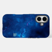 Coques Case-Mate iPhone Nebula Bleue Cosmique Art Abstrait (Verso (horizontal))