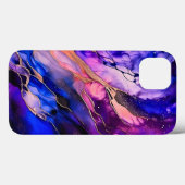 Coques Case-Mate iPhone Nebula de l'espace violet dans l'encre d'alcool (Verso (horizontal))