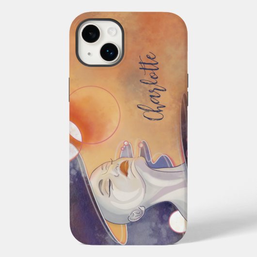 Coques Case-Mate iPhone Nebula Goddess Nom personnalisé (Verso)