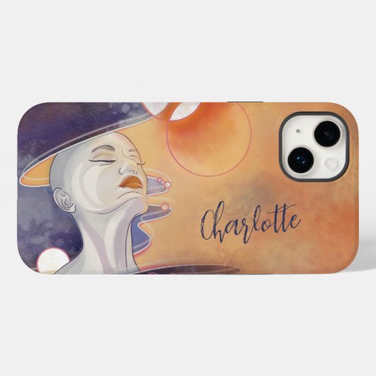 Coques Case-Mate iPhone Nebula Goddess Nom personnalisé (Verso (horizontal))