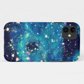 Coques Case-Mate iPhone Nebula turquoise et étoiles (Dos (Horizontal))
