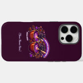 Coques Case-Mate iPhone Nébuleuse Café Céleste Chats Mignons Violet (Verso (horizontal))