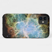 Coques Case-Mate iPhone Nébuleuse de crabe turquoise (Dos (Horizontal))