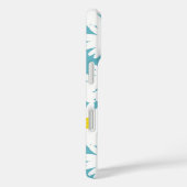Coques Case-Mate iPhone Négative Space Daisies blanc jaune sur bleu (Verso / Droite)