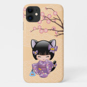 Coques Case-Mate iPhone Neko Kokeshi Poupée - Cat Ears Geisha Girl (Dos)